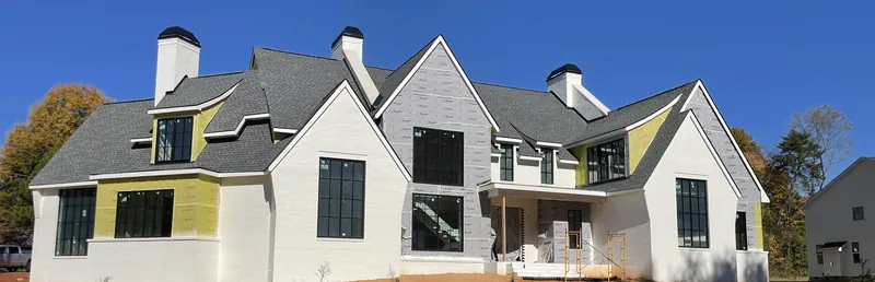 GAF Timberline HDZ® roof on a new home in Cornelius, NC, full roof view